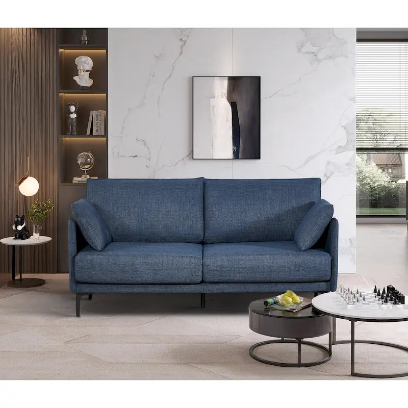 - 2.5-Seater Sofa with USB Charging Port & Metal Legs