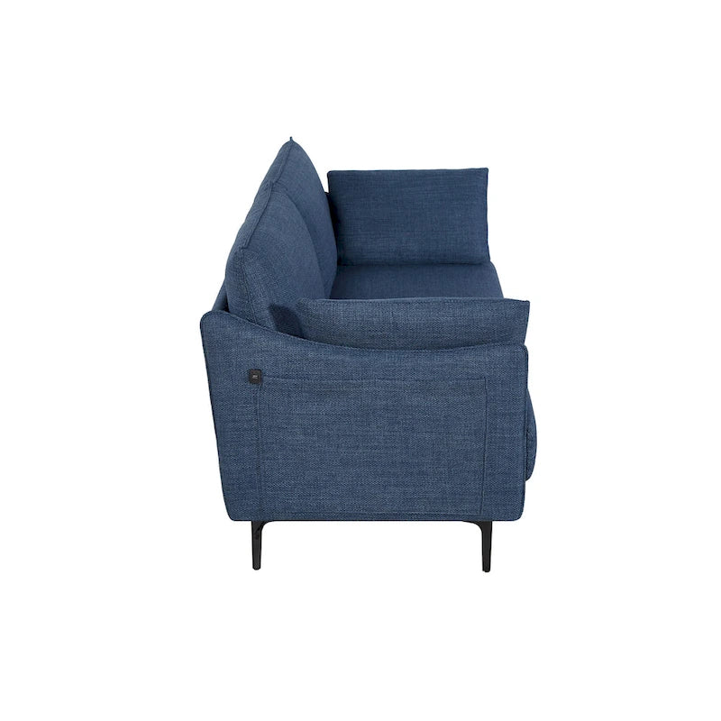 - 2.5-Seater Sofa with USB Charging Port & Metal Legs