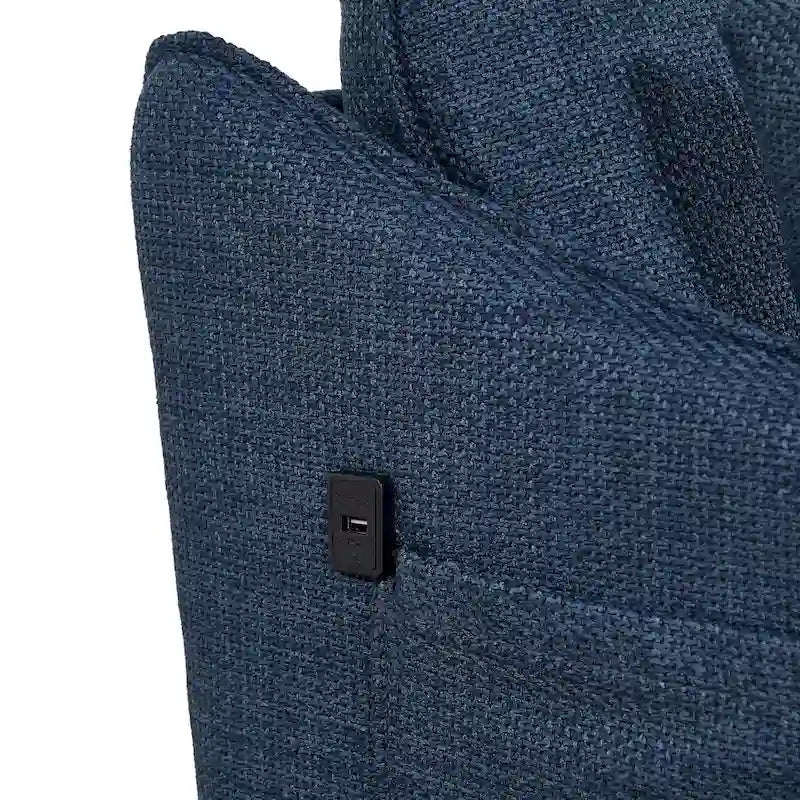 - 2.5-Seater Sofa with USB Charging Port & Metal Legs