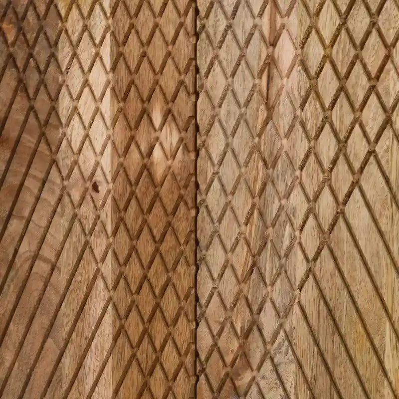 Rustic Wood Accent Cabinet,Fluted Design,Adjustable Shelf,Storage