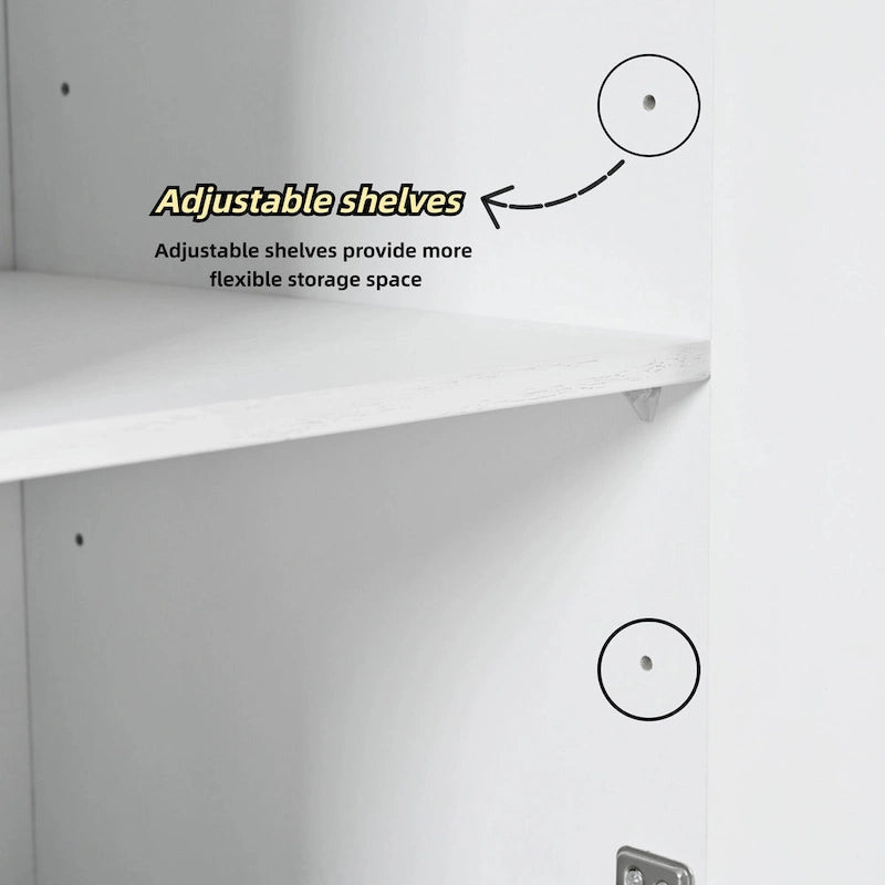 4-door Sideboard Handleless Buffet Cabinet for Dining Room,Living Room