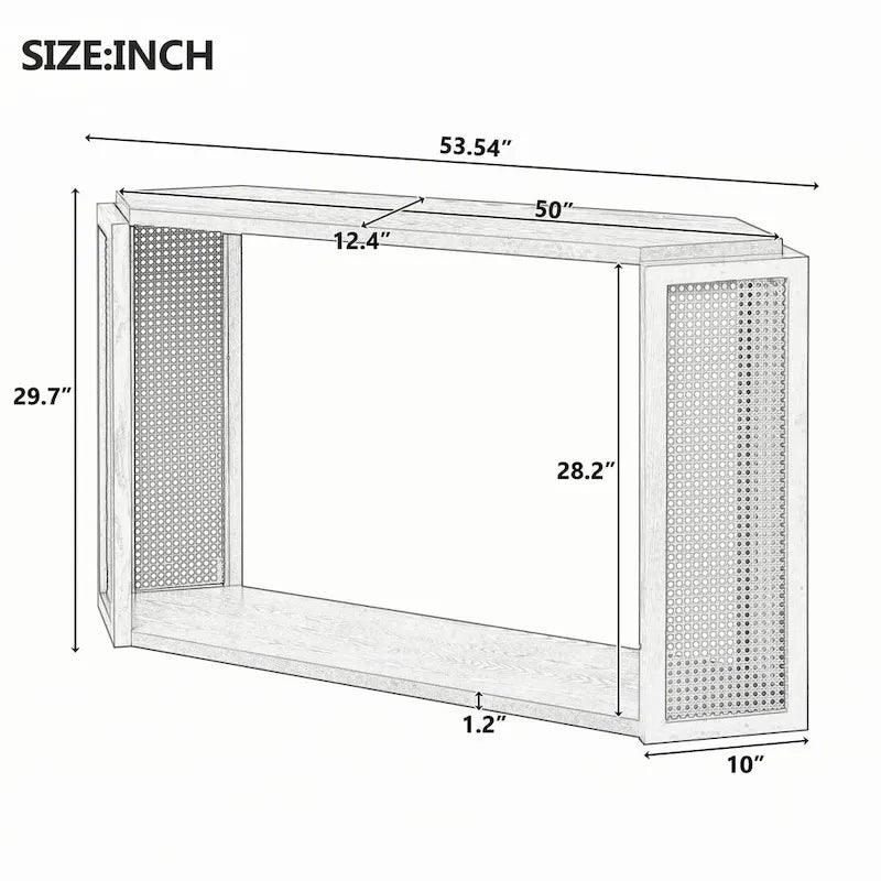 Narrow Console Table with Open Shelf,Antique Blue