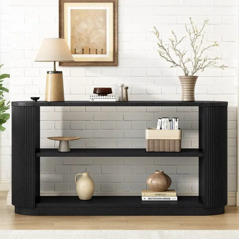 58.9 Modern Entryway Console Table, Slim Sofa Table with Open Shelf for Multi-Functional Use
