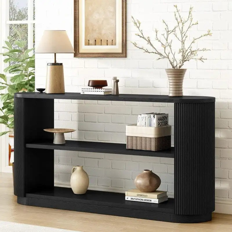 58.9 Modern Entryway Console Table, Slim Sofa Table with Open Shelf for Multi-Functional Use