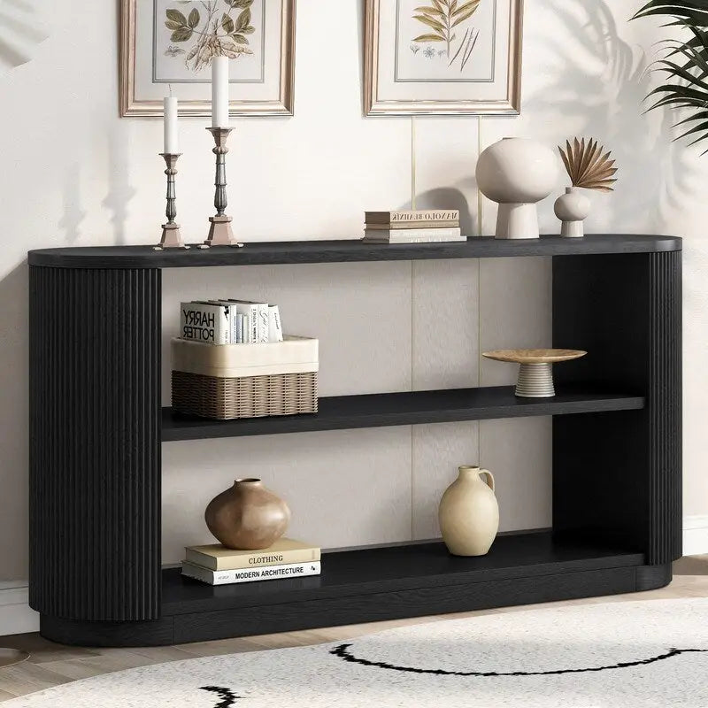 58.9 Modern Entryway Console Table, Slim Sofa Table with Open Shelf for Multi-Functional Use
