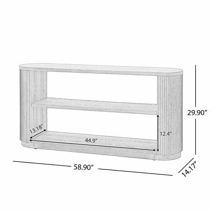 58.9 Modern Entryway Console Table, Slim Sofa Table with Open Shelf for Multi-Functional Use