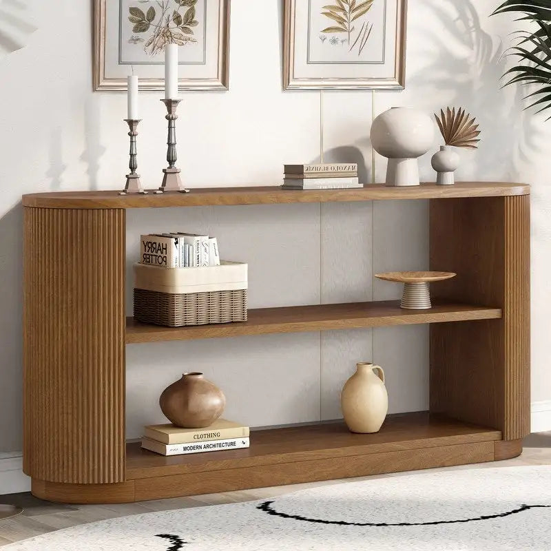 58.9 Modern Entryway Console Table, Slim Sofa Table with Open Shelf for Multi-Functional Use