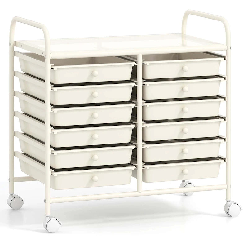 12-Drawer Rolling Storage Cart Mobile Utility Cart on Wheels