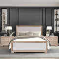 Durem II Modern Classic Solid Wood Fabric Panel Bed