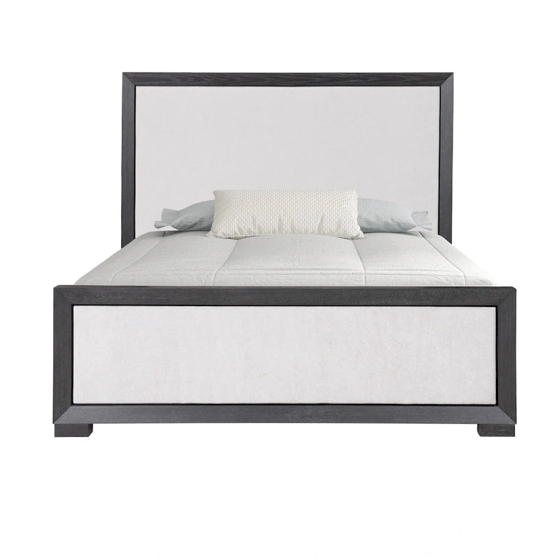 Durem II Modern Classic Solid Wood Fabric Panel Bed
