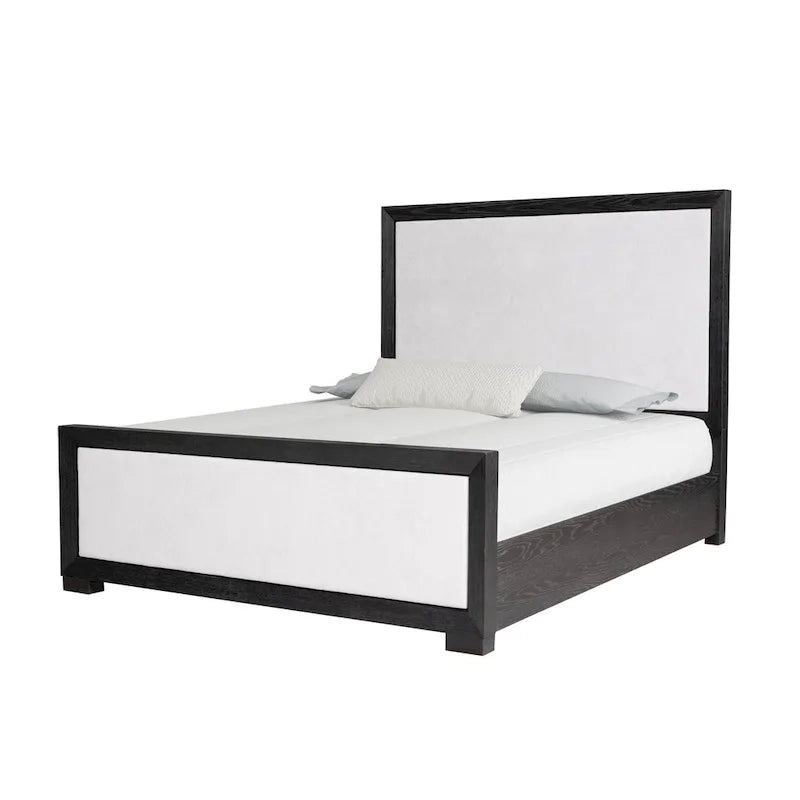 Durem II Modern Classic Solid Wood Fabric Panel Bed