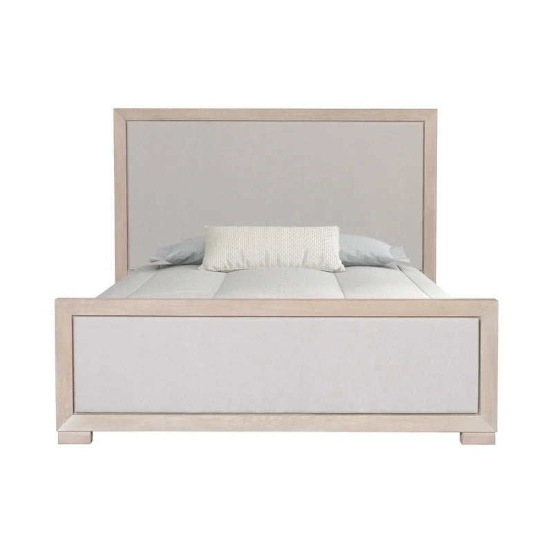 Durem II Modern Classic Solid Wood Fabric Panel Bed