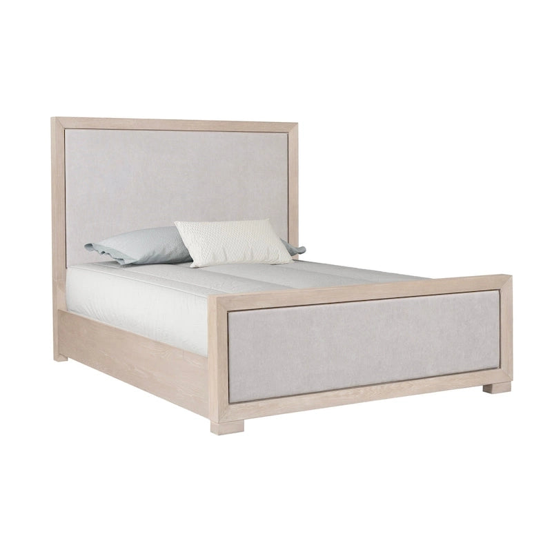 Durem II Modern Classic Solid Wood Fabric Panel Bed