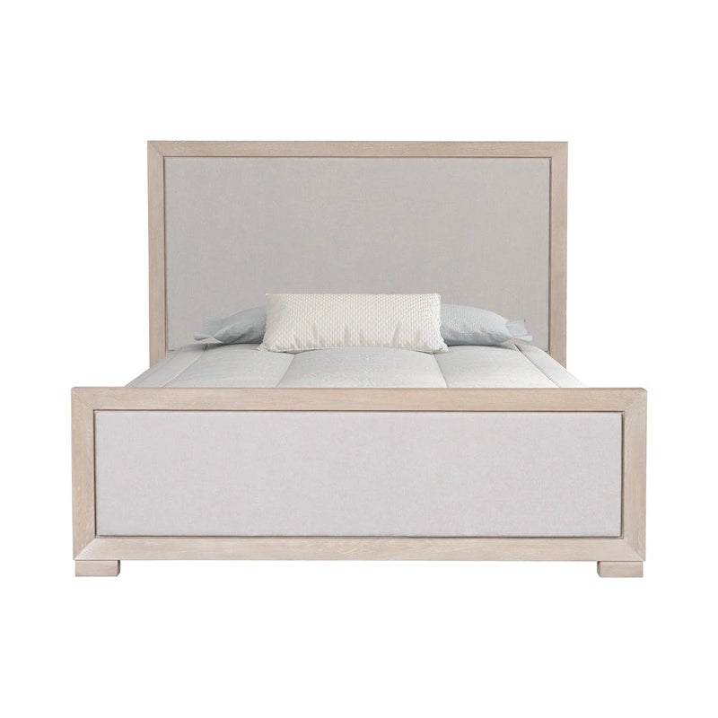 Durem II Modern Classic Solid Wood Fabric Panel Bed