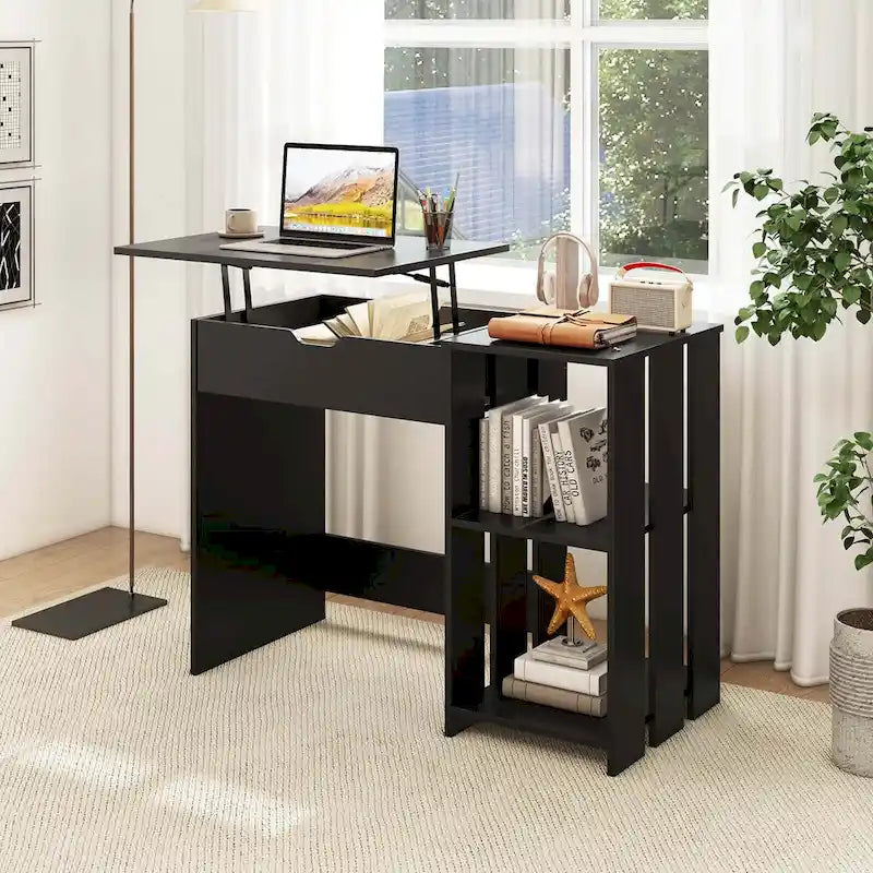 Lift Top Computer Desk Standing Desk with Hidden Compartments - See Details