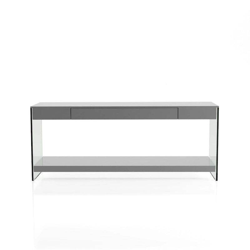 Takaa Modern 60-inch Glass 1-Shelf 1-Drawer TV Console by