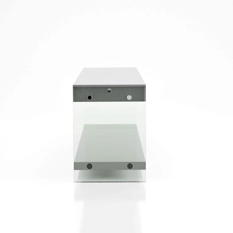 Takaa Modern 60-inch Glass 1-Shelf 1-Drawer TV Console by