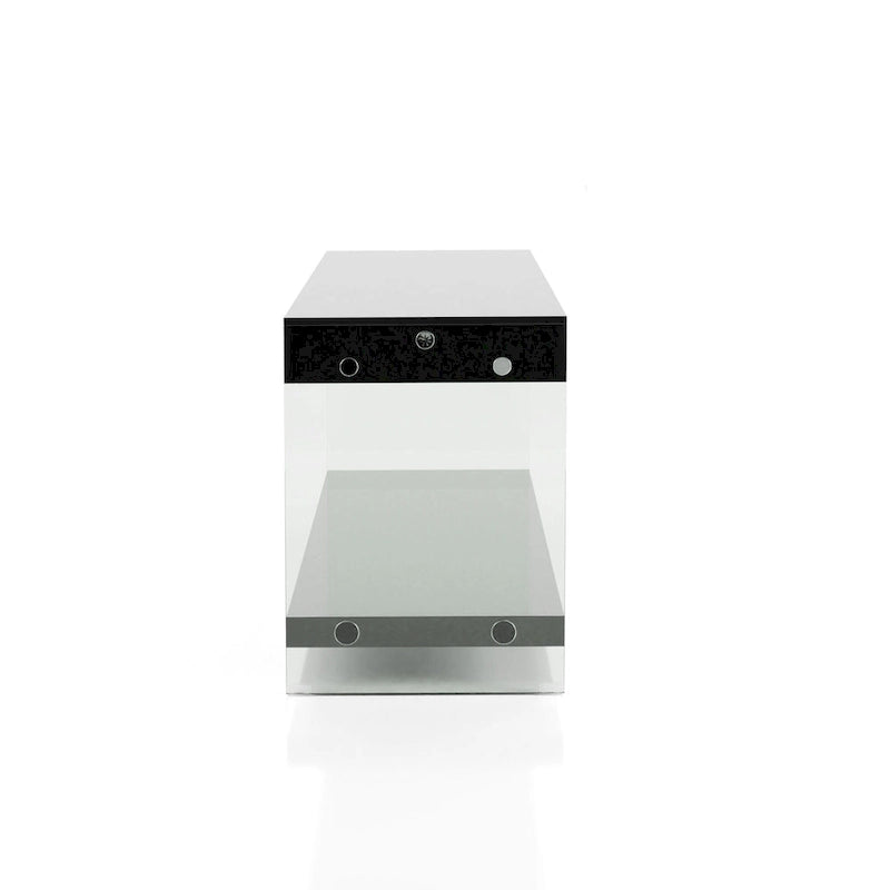 Takaa Modern 60-inch Glass 1-Shelf 1-Drawer TV Console by