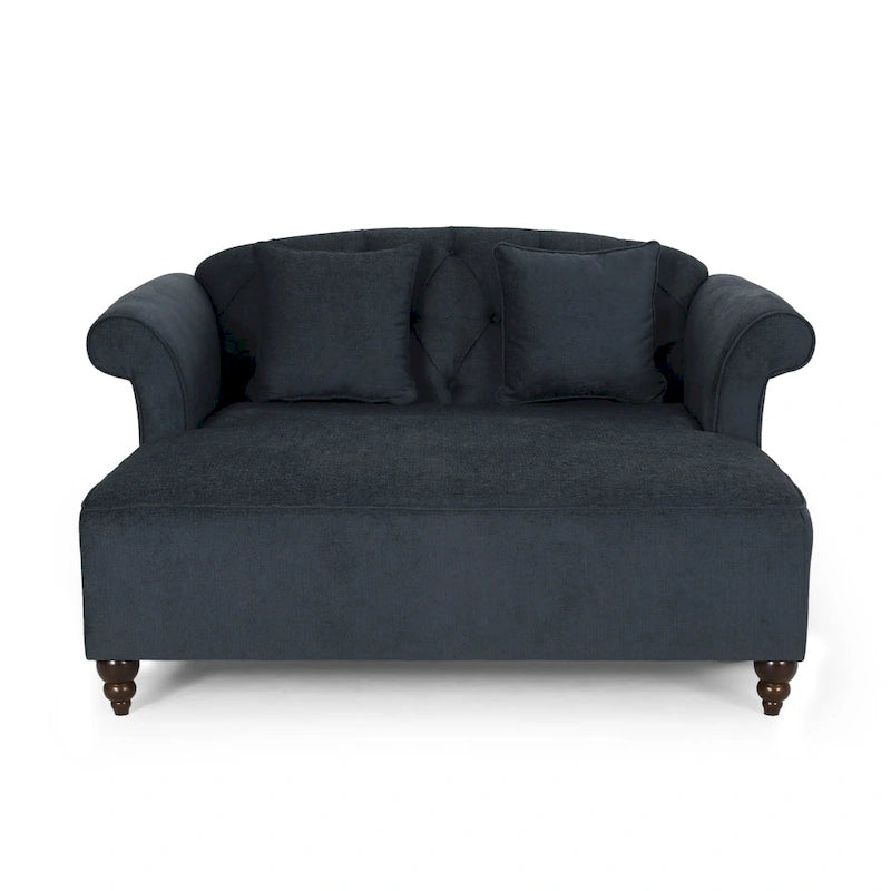 Freas Contemporary Tufted Double Chaise Lounge with Accent Pillows by  - 63.00 L x 58.50 W x 34.50 H