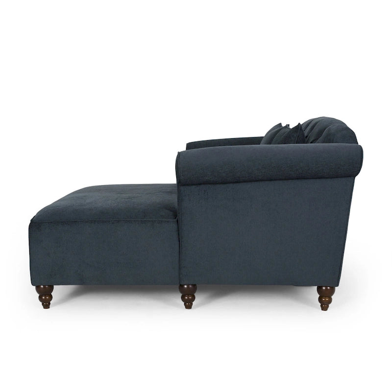 Freas Contemporary Tufted Double Chaise Lounge with Accent Pillows by  - 63.00 L x 58.50 W x 34.50 H