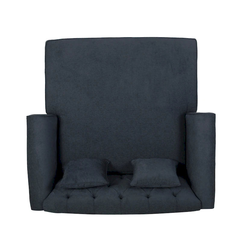 Freas Contemporary Tufted Double Chaise Lounge with Accent Pillows by  - 63.00 L x 58.50 W x 34.50 H