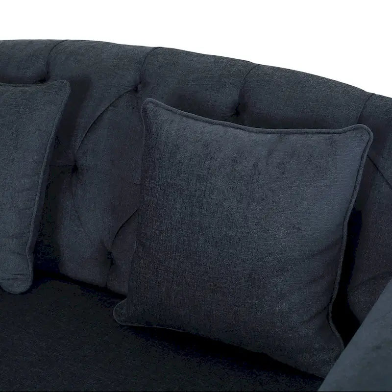 Freas Contemporary Tufted Double Chaise Lounge with Accent Pillows by  - 63.00 L x 58.50 W x 34.50 H