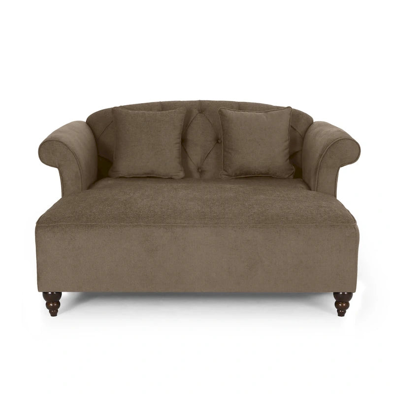 Freas Contemporary Tufted Double Chaise Lounge with Accent Pillows by  - 63.00 L x 58.50 W x 34.50 H