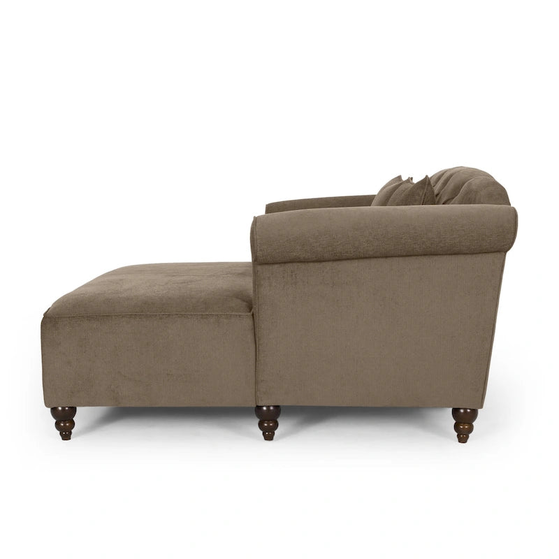 Freas Contemporary Tufted Double Chaise Lounge with Accent Pillows by  - 63.00 L x 58.50 W x 34.50 H
