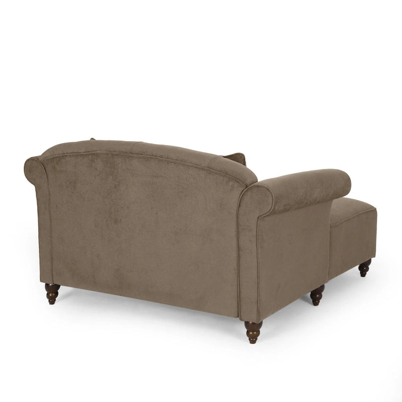 Freas Contemporary Tufted Double Chaise Lounge with Accent Pillows by  - 63.00 L x 58.50 W x 34.50 H