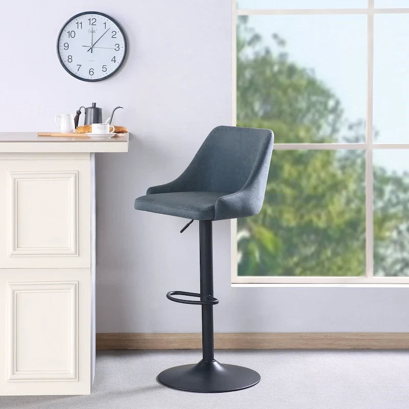 Sylmar Height Adjustable Stool in Faux Leather