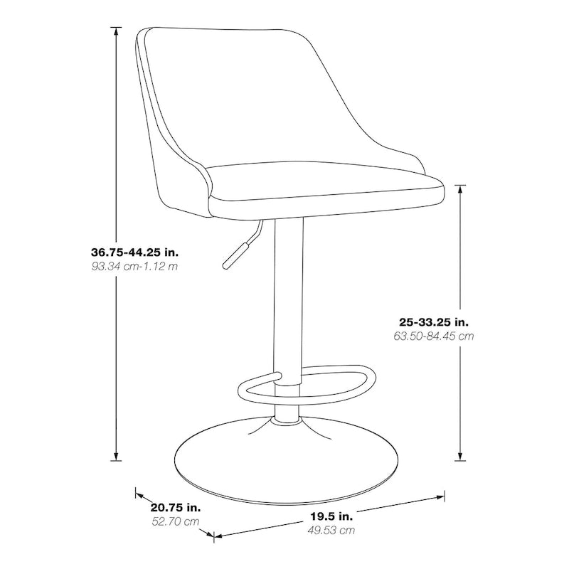 Sylmar Height Adjustable Stool in Faux Leather