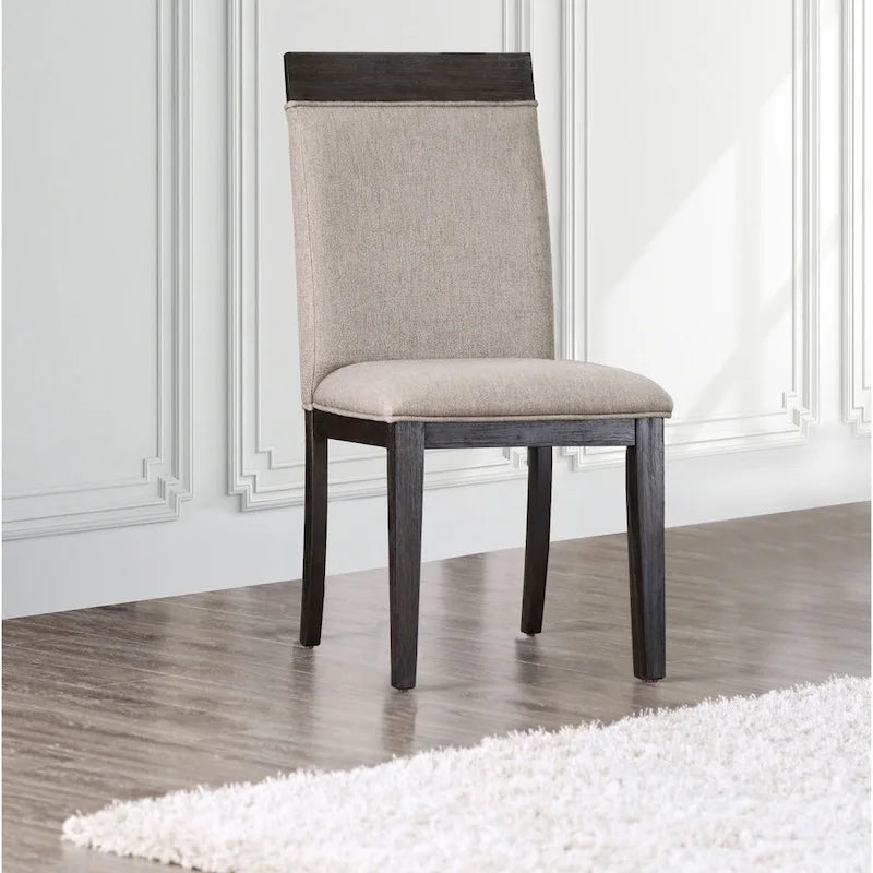  Edmonia Espresso Upholstered Side Chairs (Set of 2)