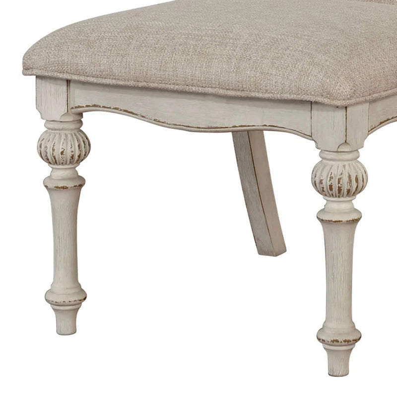 Caelum Farmhouse Antique White Dining Chairs (Set of 2)