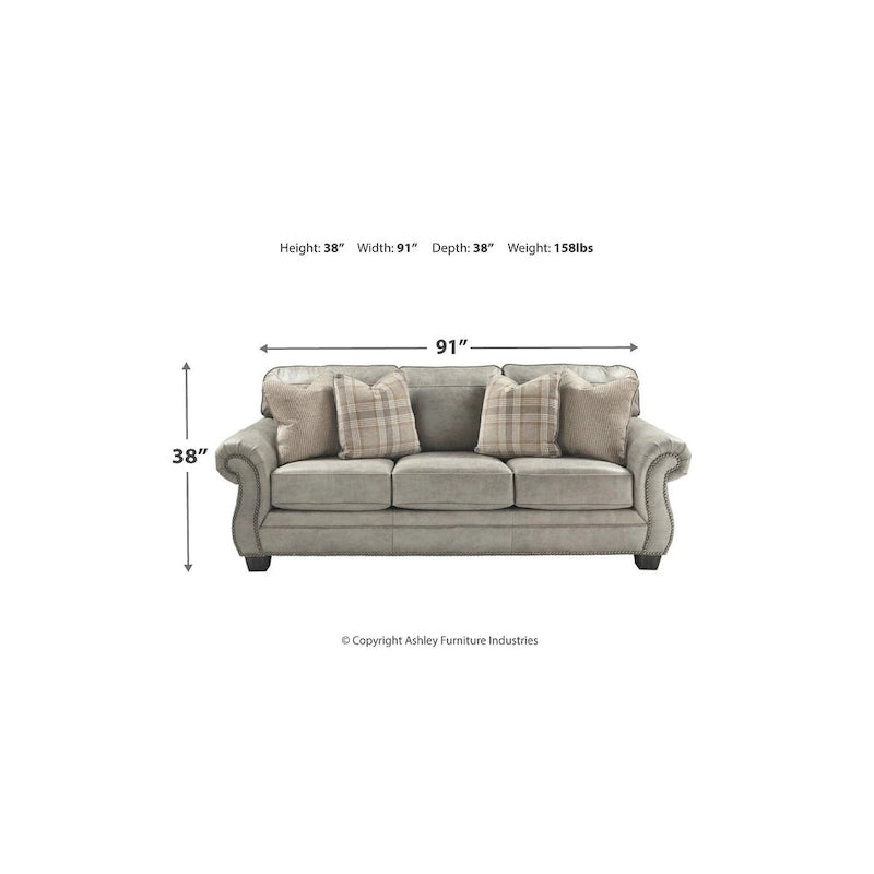 Olsberg Steel Sofa - 91 W x 38 D x 38 H