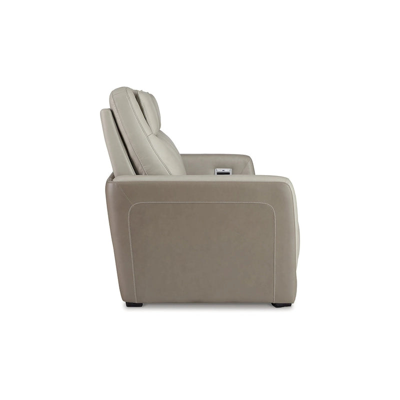 Battleville Silver 2 Seat Power Reclining Sofa with Adjustable Headrest - 85W x 40D x 43H