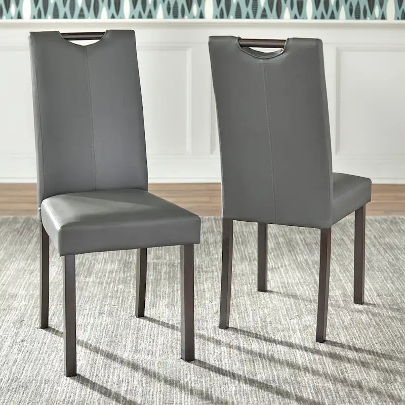 Tilo Grey Faux Leather and Wengewood 7-piece Dining Set