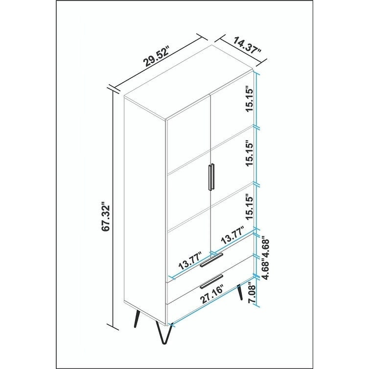 Beekman 67.32 Tall Cabinet with 6 Shelves