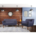 Balestrand Mid-century Tufted Back Fabric Loveseat - N/A