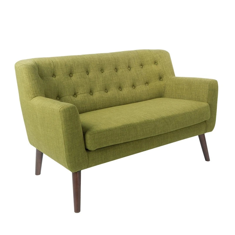 Balestrand Mid-century Tufted Back Fabric Loveseat - N/A