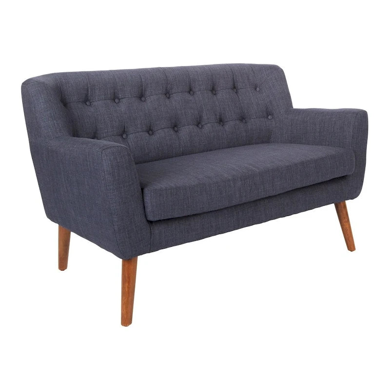 Balestrand Mid-century Tufted Back Fabric Loveseat - N/A