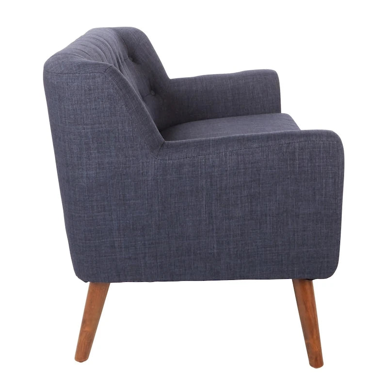Balestrand Mid-century Tufted Back Fabric Loveseat - N/A