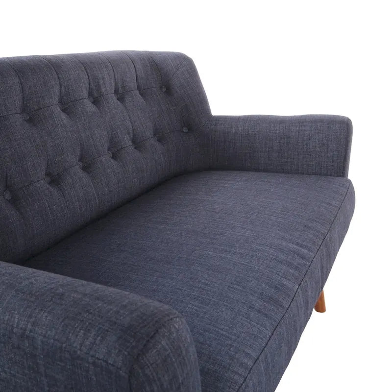 Balestrand Mid-century Tufted Back Fabric Loveseat - N/A