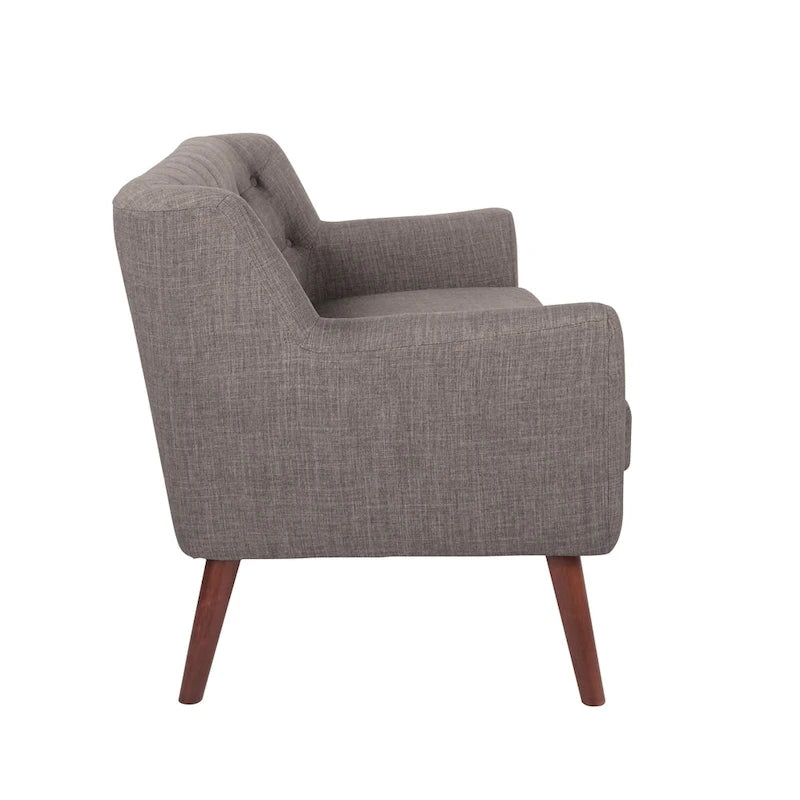 Balestrand Mid-century Tufted Back Fabric Loveseat - N/A