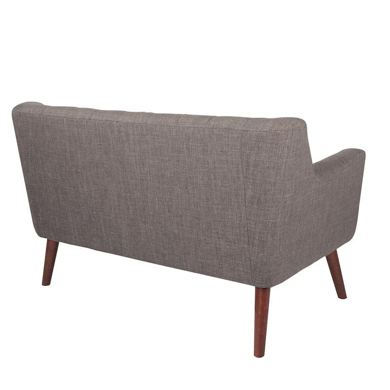 Balestrand Mid-century Tufted Back Fabric Loveseat - N/A