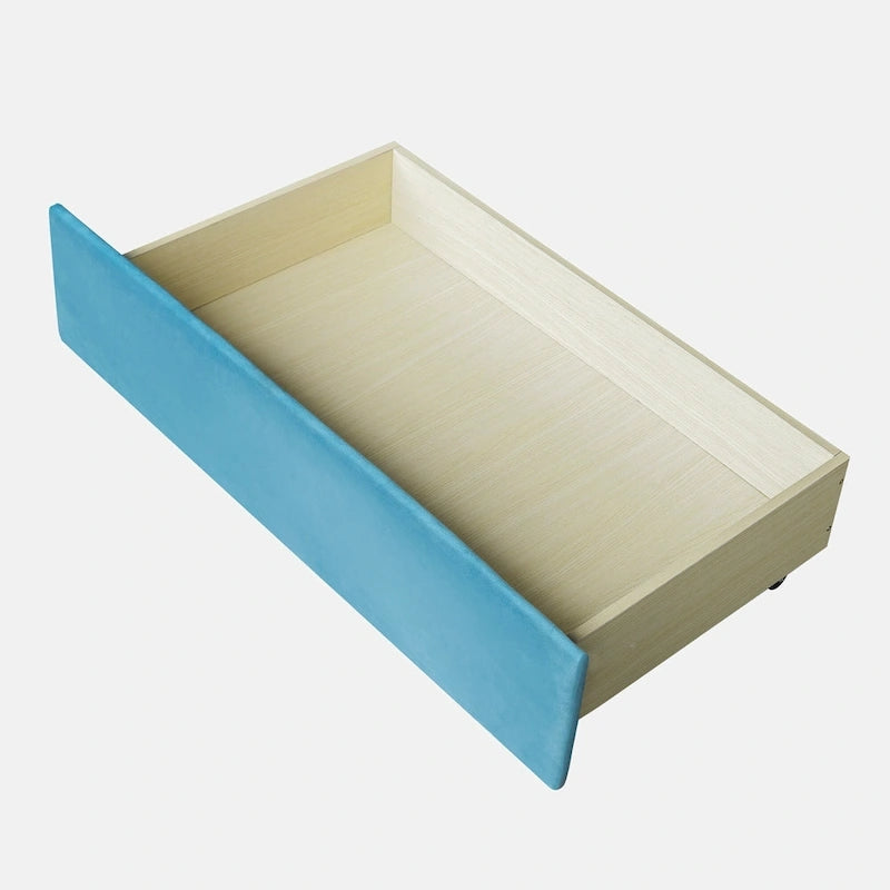 Upholstered daybed Twin Size with Two Drawers and Wood Slat Suppot