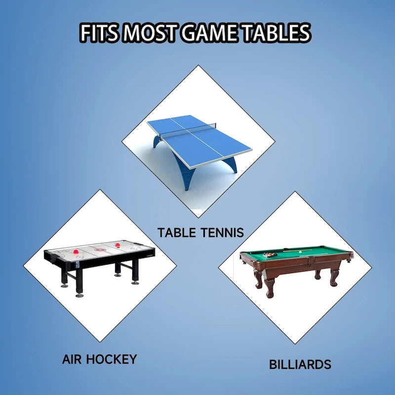 7ft/8ft/9ft Heavy Duty PU Leatherette Billiard Pool Table Cover - Black