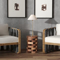 Solid Wood Open Slat Round Accent Table by 