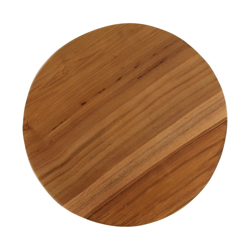 Solid Wood Open Slat Round Accent Table by