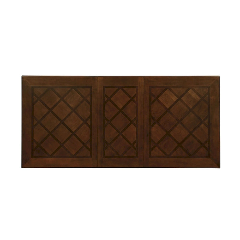 Madzharovo Traditional Brown Cherry Faux Leather Formal 9-Piece Dining Set by