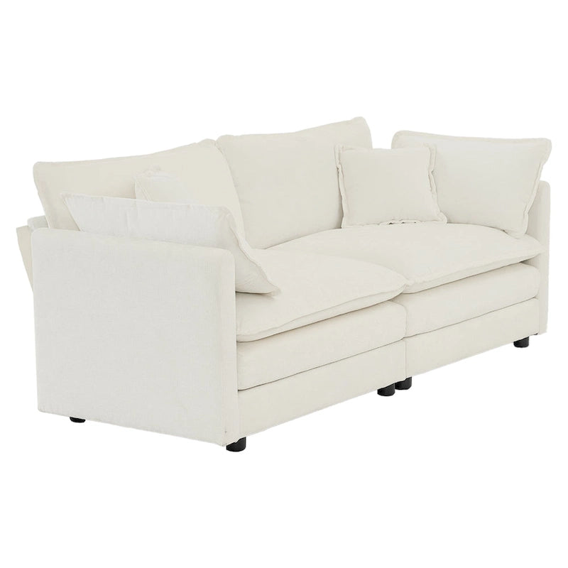 2 Seater Loveseat and Chair Set, 2 Piece Sofa & Chair Set, Loveseat and Accent Chair , 2-Piece Upholstered Chenille Sofa Living